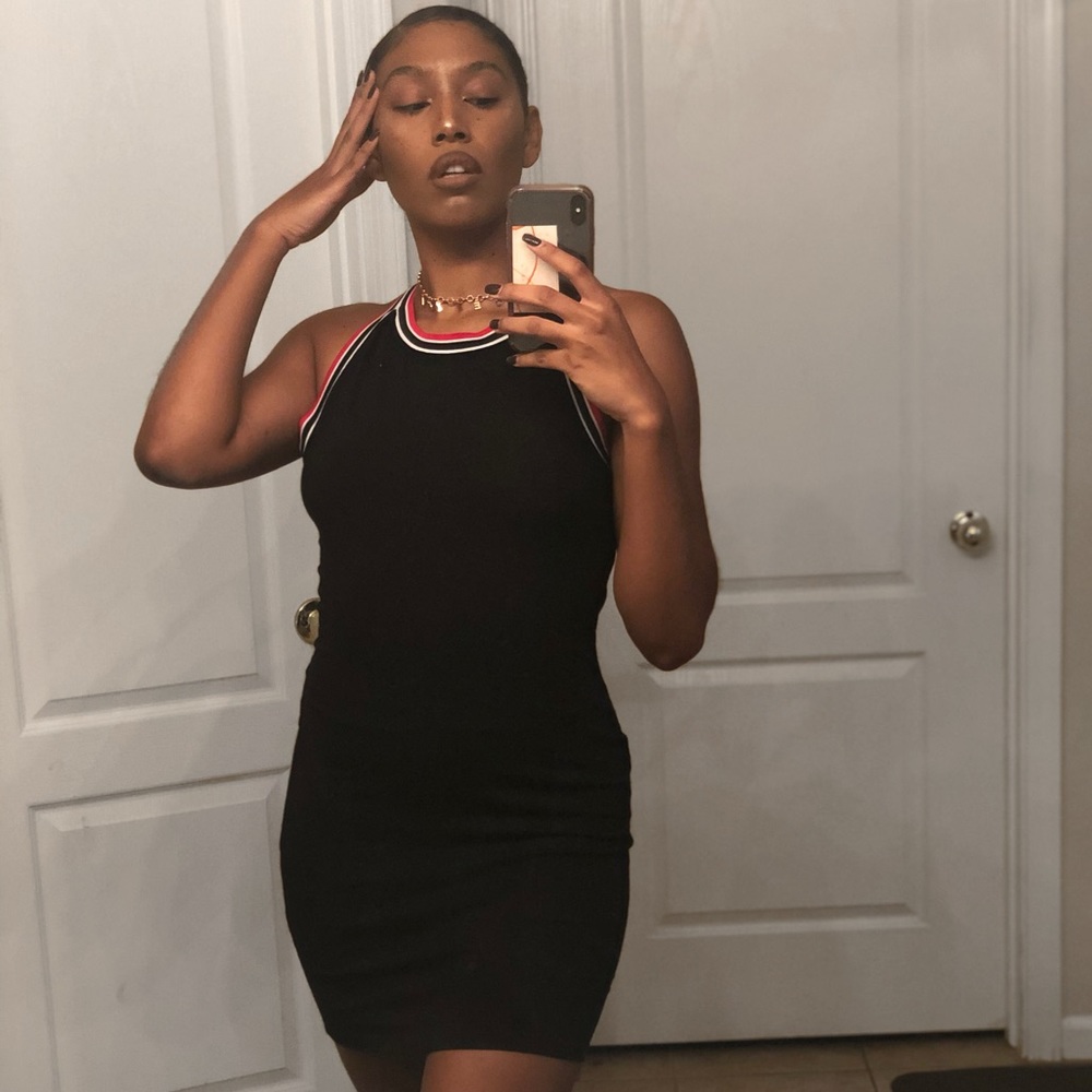 Black mini dress